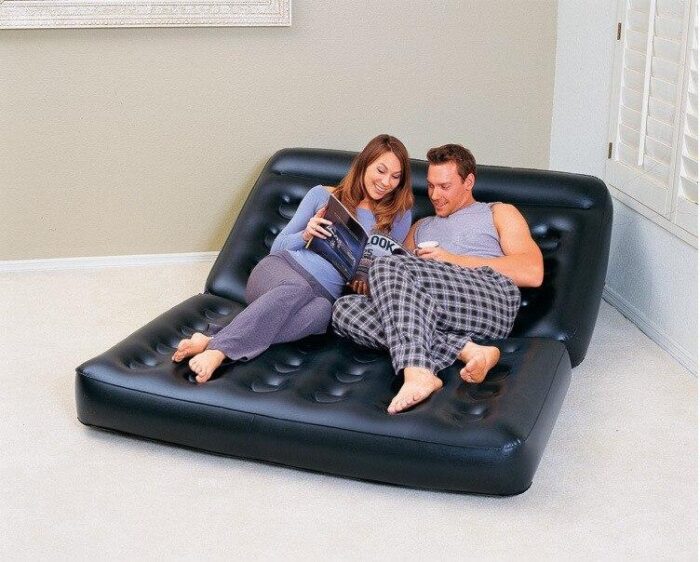 5 In 1 Foldable Inflatable Sofa Multifunctional Furniture Garden Bedroom Sofa Portable Camping Bed For 2 Person - Image 8