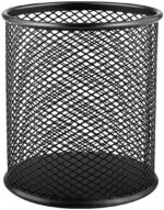 2Pc Black Metal Stand Mesh Style Pen Pencil Ruler Holder Desk Organizer Storage - Image 4