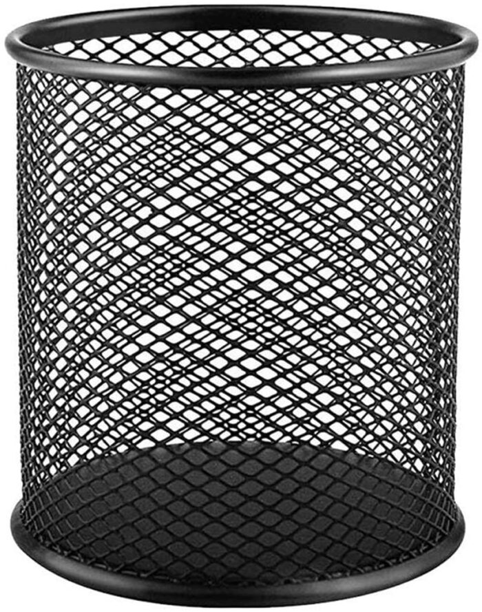 2Pc Black Metal Stand Mesh Style Pen Pencil Ruler Holder Desk Organizer Storage - Image 4