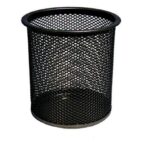 2Pc Black Metal Stand Mesh Style Pen Pencil Ruler Holder Desk Organizer Storage - Image 5