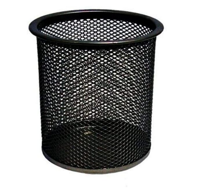 2Pc Black Metal Stand Mesh Style Pen Pencil Ruler Holder Desk Organizer Storage - Image 5