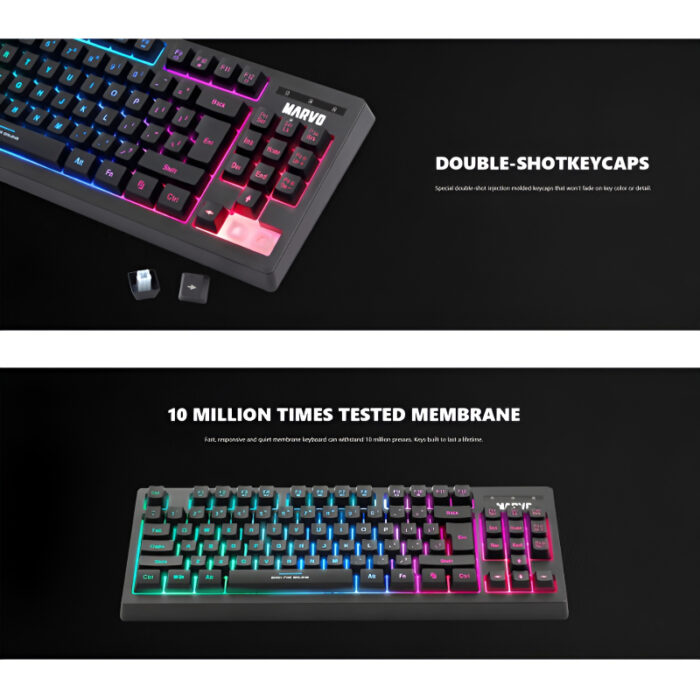 Marvo Scorpion K607 Membrane Gaming Keyboard With 3 RGB Lighting Effects - Image 5