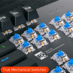 R8 1035 Professional Wired Mechanical Blue Switches RGB Gaming Keyboard - Image 5