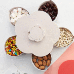 Rotatable Container Case Plastic Food Candy Holder Flower Shaped - Image 3