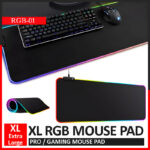 RGB-01 XL Size Soft Microfiber Surface Gaming Mousepad With 14-Color RGB Lighting
