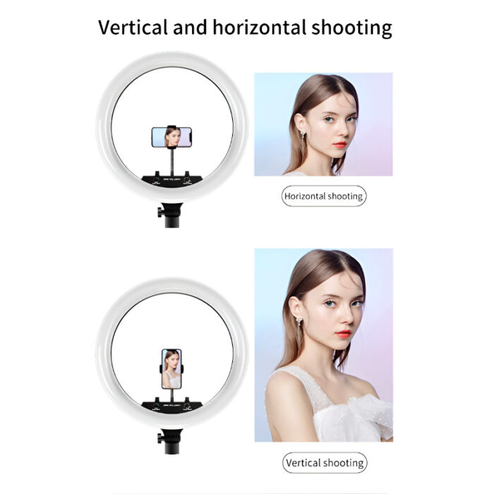 MJ18 45 CM RGB LED Soft Ring Light with 3 Phone Holders and Remote Control - Image 12