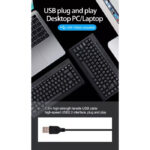 Banda K1000 Multimedia Wired Keyboard – Compact USB Waterproof Keyboard with Ergonomic Design, Arabic/English Layout, for Laptop & PC - Image 9