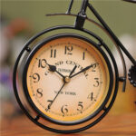 Vintage Antique-Style Metal Bicycle Decor Clock Timepiece with Retro Charm - Image 3