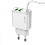 LDNIO A321 Universal Two Ports USB Travel Charger For Mobile Phone Portable White Wall Charger - Image 2