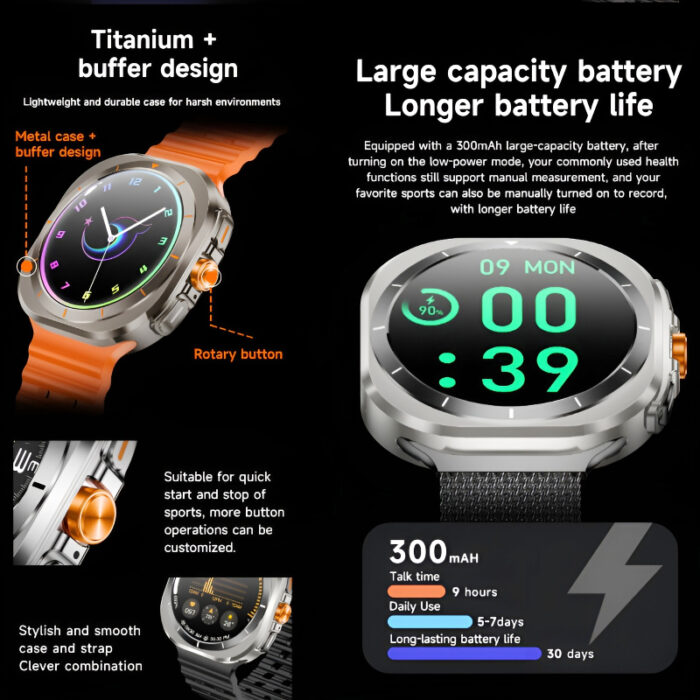 Z7 Ultra 1.46-Inch Ultra Large Screen – Outdoor Sports, Sturdy Design, Large Battery Capacity, Aluminium Alloy Smartwatch - Image 7