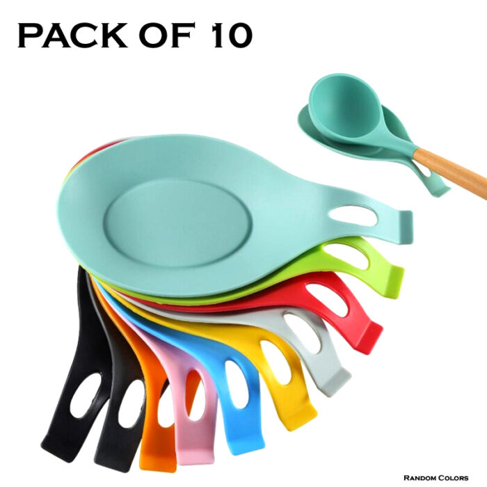 Pack Of 10 Heat-Resistant Spoon Shelf Rest Spatula Holder Kitchen Storage Tool Scoop Bracket Stands - Image 2