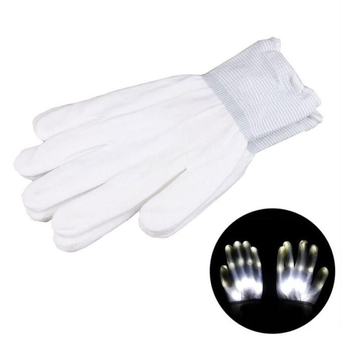 1 Pair LED Glowing Fingers Electro Rave Flashing Unisex Skeleton Gloves - Image 6