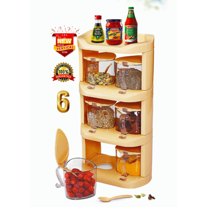Pretty Neat 4 Tier New Vertical Style Spice Rack 6 PCs Set - Image 3