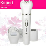 Kemei KM-2199 Multi-Functional Rechargeable Epilator: 5-In-1 Beauty Tools Kit For Women - Image 3
