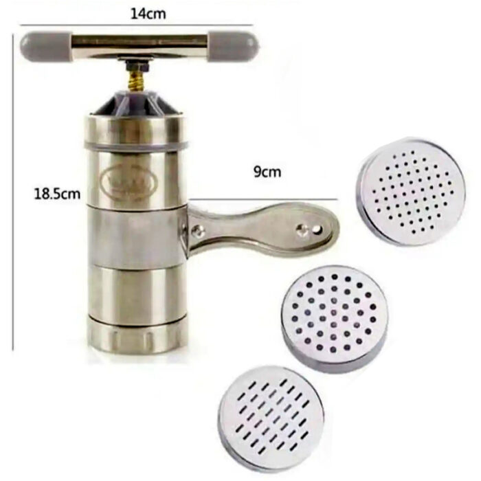 Mini Portable Manual Operation Stainless Steel Pasta Maker With 3 Press Molds - Image 4