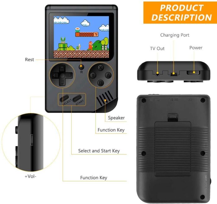Retro FC 168 In 1 Video Handheld Gaming Console With 3.0 Inch IPS Screen - Image 7