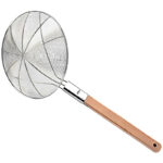 Eco-Friendly Wooden Handle Stainless Steel Frying Oil Strainer - Image 5
