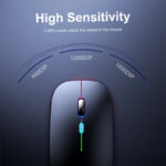 E-1300 Rechargeable 2.4Ghz Dual Mode Luminous Wireless Mouse - Image 3