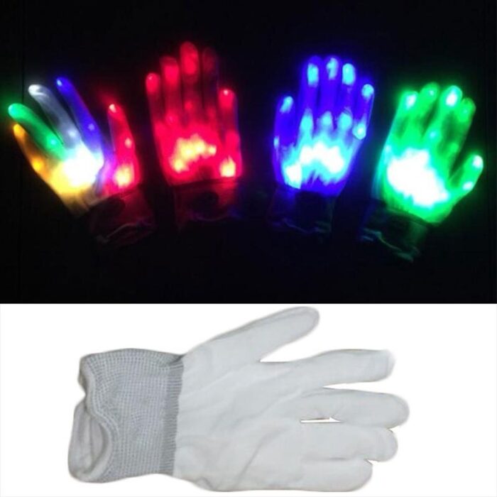 1 Pair LED Glowing Fingers Electro Rave Flashing Unisex Skeleton Gloves - Image 9