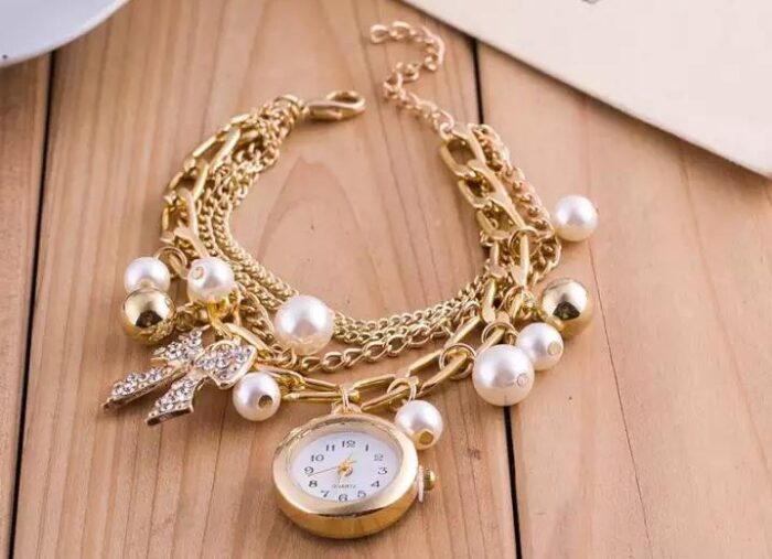 Stylish Luxury Pearls Bracelet Women’s Wrist Watch - Image 2