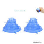 2 Sets Of 6 Pcs Silicone Food Wrap Caps Cookware Lids Stretchable Fresh Covers - Image 12