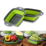 Foldable Silicone Square Drain Basket Collapsible Kitchen Organizer Fruit Vegetable Strainers - Image 2