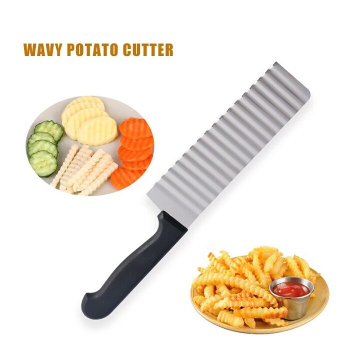 French Fries Cutter Stainless Steel Waving Knife - Image 2