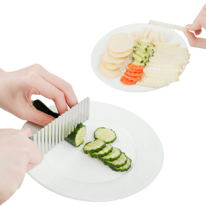 French Fries Cutter Stainless Steel Waving Knife - Image 3