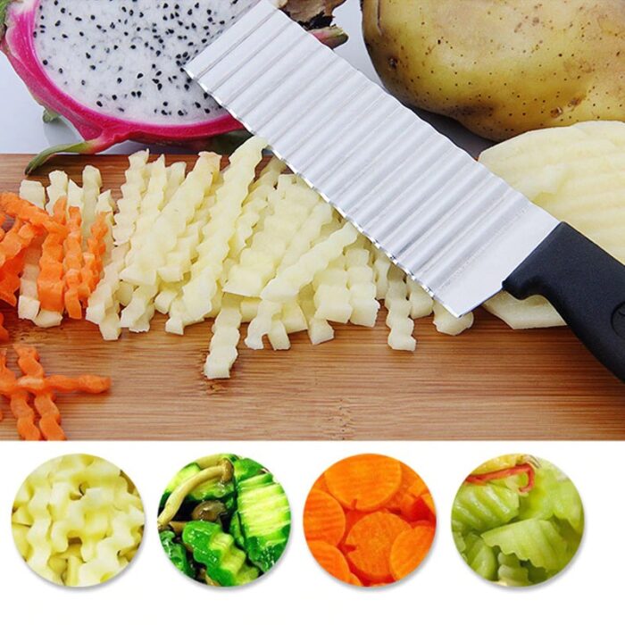 French Fries Cutter Stainless Steel Waving Knife - Image 1