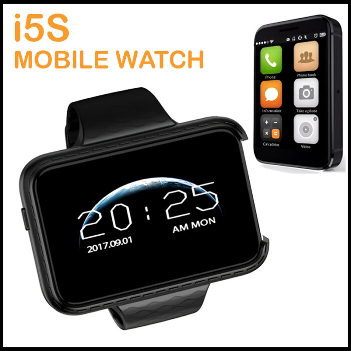 i5S 2.2-Inch High-Definition Display, SIM/TF Card Supported Premium Multi-Functional Smart Mobile Watch with Silicone Band - Image 1