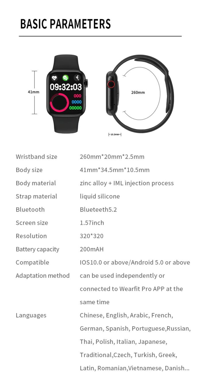 HW12 Smart Watch 1.57Inch Square Screen Bluetooth Call Blood Oxygen Heart Rate Monitor Fitness Tracker Wristband - Image 4