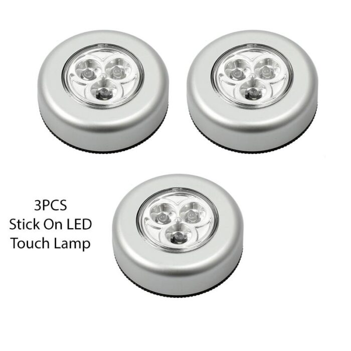 3Pcs LED Wireless Night Light Stick Click Touch Lamp Car Cabinet Closet Lamp - Image 6