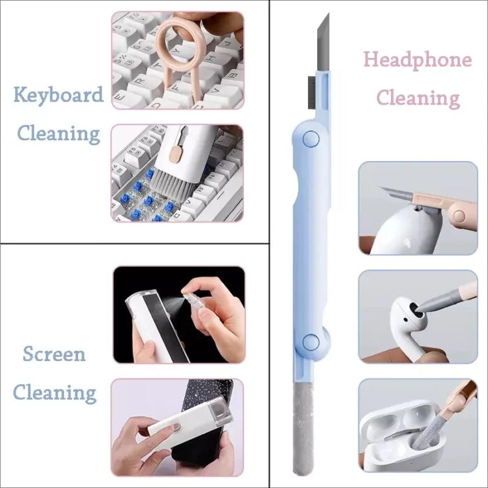 Mini Portable Multi-Functional 7 In 1 Keyboard Cleaning Kit , Mobile, Earbuds - Image 10