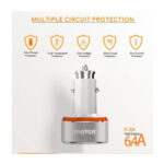 Intelligent 6.4A 35W Turbo Car Charger With LED Ring Light Over Heating, Current Protection Etc - Image 4