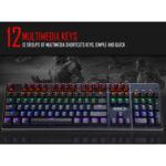 MK-X80 Wired Mechanical Gaming Keyboard With RGB Backlight Effects And Multimedia Function Keys - Image 2