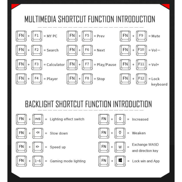 MK-X80 Wired Mechanical Gaming Keyboard With RGB Backlight Effects And Multimedia Function Keys - Image 10