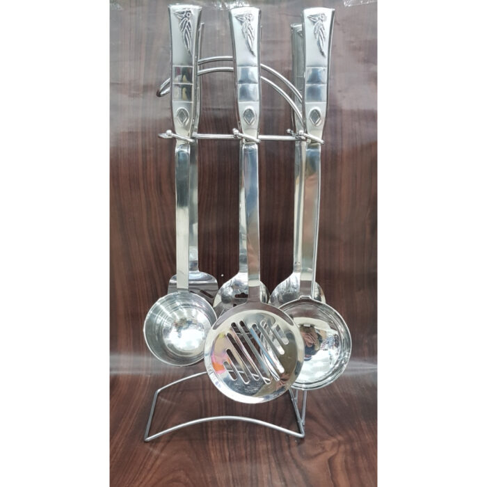 7pcs Stainless Steel Cutlery Set With Holder Stand High Quality - Image 3