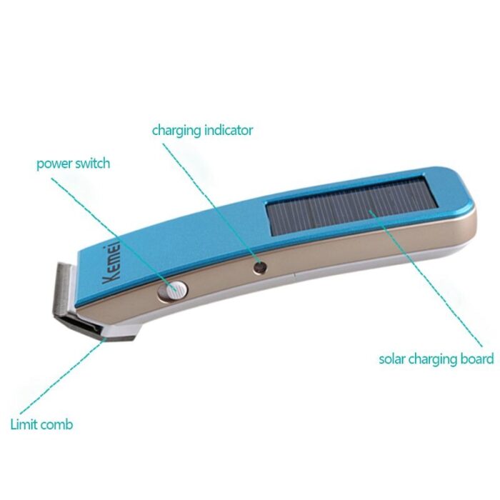 Kemei KM-579 Solar Powered Rechargeable Hair Clipper - Image 2