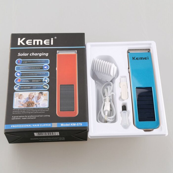 Kemei KM-579 Solar Powered Rechargeable Hair Clipper - Image 3
