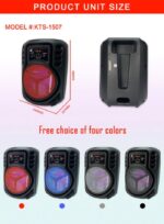 KTS-1507 8 Inch Karaoke Microphone Speaker Party Wireless Portable Speaker - Image 2