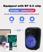 KTS-1507 8 Inch Karaoke Microphone Speaker Party Wireless Portable Speaker - Image 5