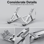 Portable Aluminium Lightweight Laptop Stand With 7 Adjustable Height Levels - Image 7
