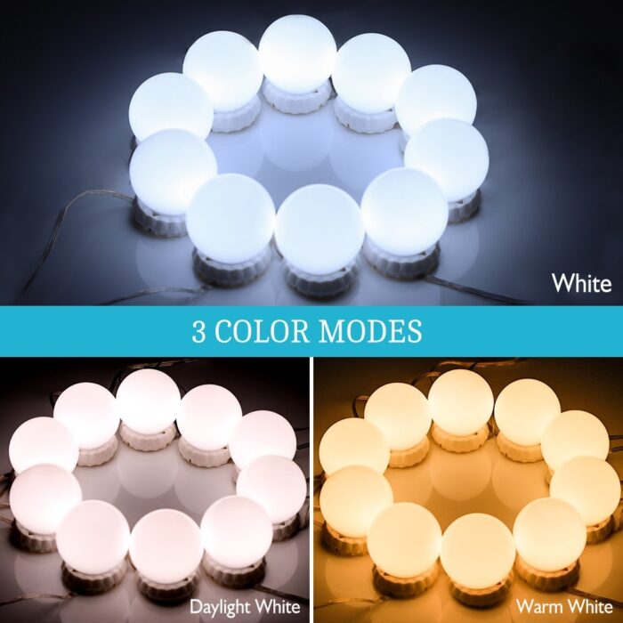 Led Makeup Mirror Light LED Hollywood Light 10 Bulb 12V EU US Plug Dimmable Touch Control DIY Lighting For Dressing Table - Image 9
