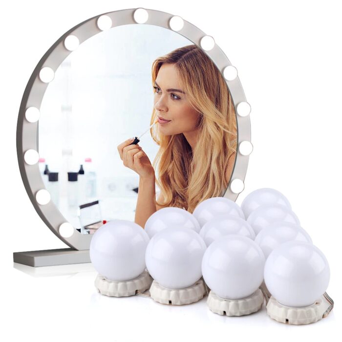Led Makeup Mirror Light LED Hollywood Light 10 Bulb 12V EU US Plug Dimmable Touch Control DIY Lighting For Dressing Table - Image 5