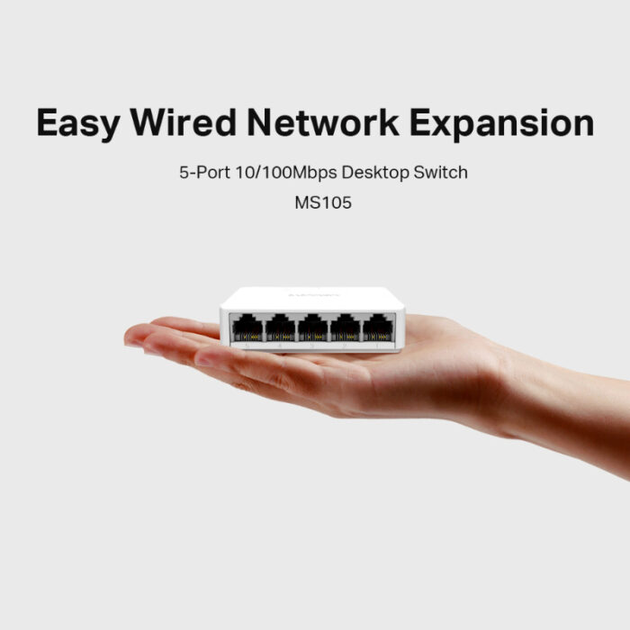 MS105 Mercusys 5-Port 10/100Mbps Desktop Network Switch - Image 3