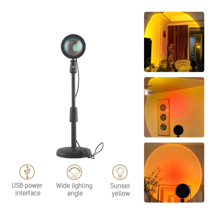 High-Efficiency USB Sunset Projector Lamp With 16-Color LED And Remote Control - Image 1