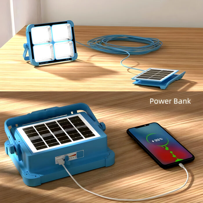 UXI 100-Watt Multifunctional Rechargeable LED Solar Flood Light With Removable Solar Plate - Image 4