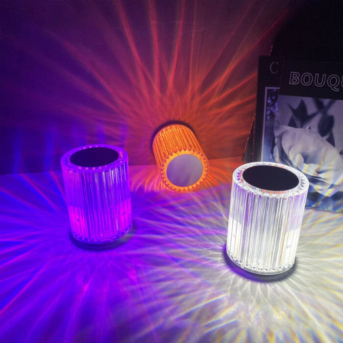 Portable USB Rechargeable RGB Lighting Crystal Touch Control Table Lamp - Image 11