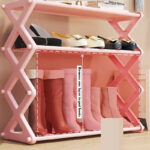 4 Layers X-Type Foldable Fashion Shoe Organizer Stand - Image 5