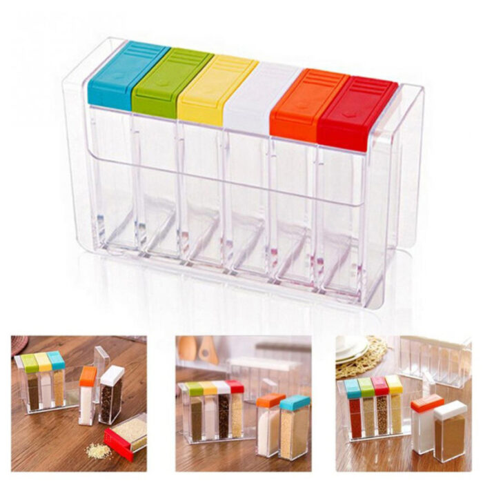 6 PCs Plastic Spice Shaker Seasoning Boxes Plastic Storage Container - Image 9